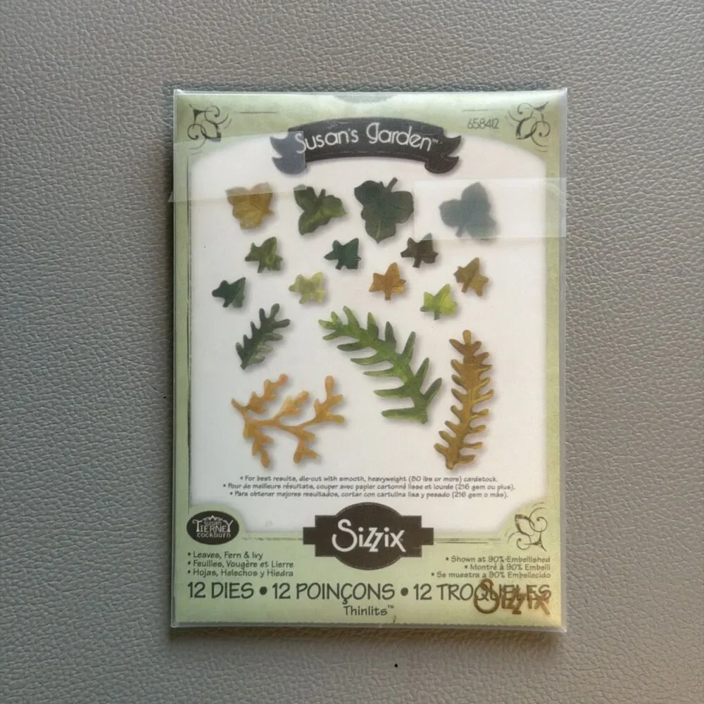 sizzix Thinlits Dies susan's garden leaves ferns ivy  658412